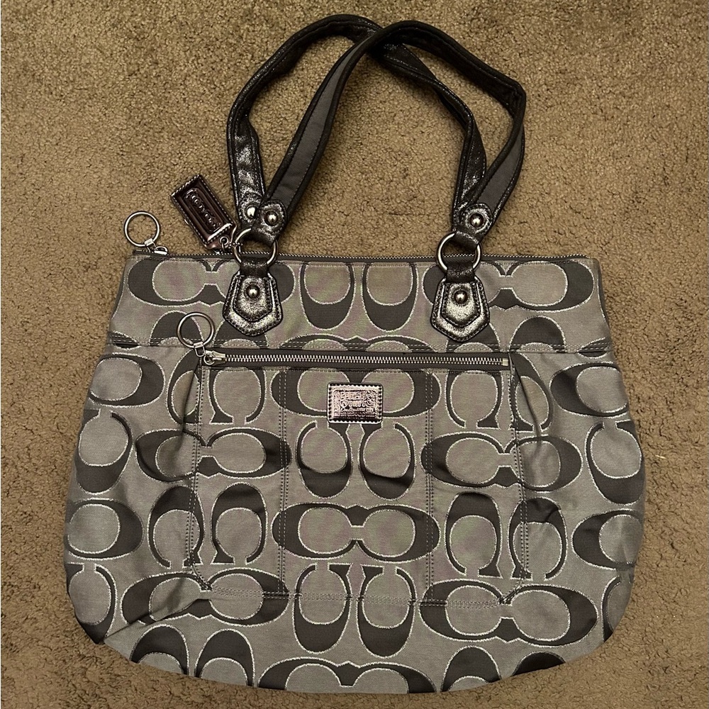 Gray Coach Handbag